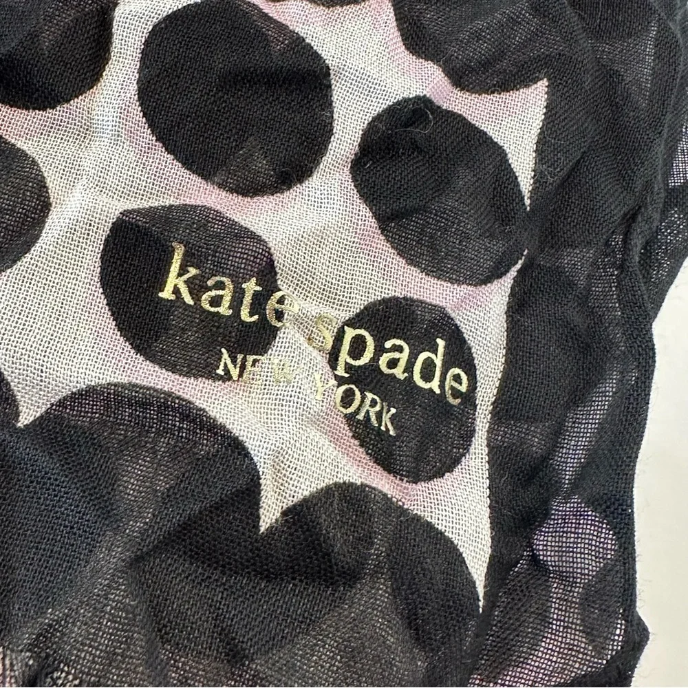 Kate Spade Polka Dot Mod Scarf Black White Pink - Picture 2 of 7